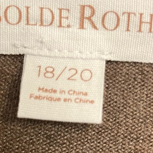 Isolede Roth Brown & Black Colorblock Sharkbite Hem Tunic Sweater Sz 18/20 - Picture 10 of 10